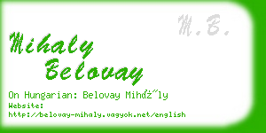 mihaly belovay business card